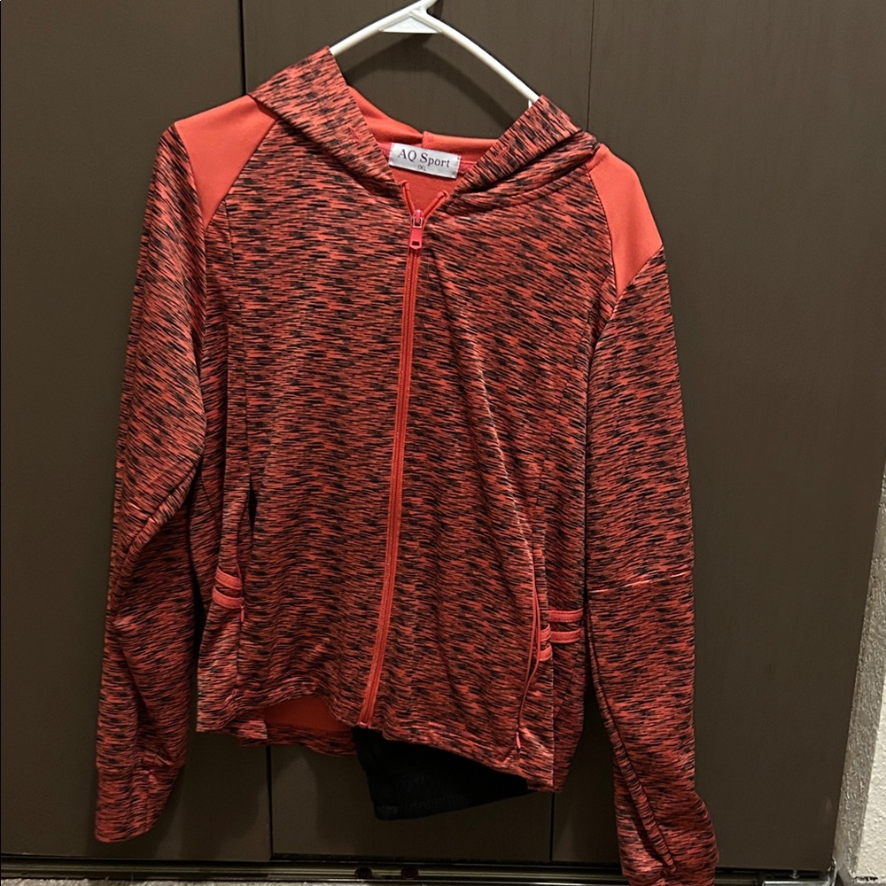 Red and Black Hooded Jacket